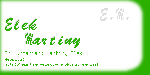 elek martiny business card